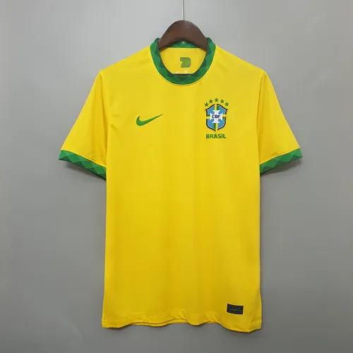 Camisola de futebol amarela retro do Brasil 2020