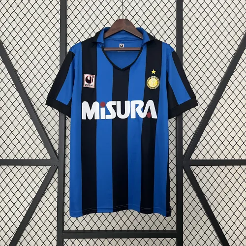 90-91 Inter Milan Retro home blue soccer jersey