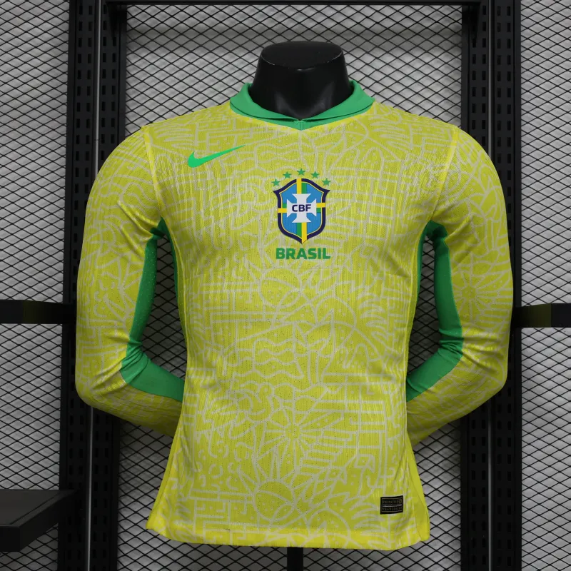 2024 Brazil Home Long Sleeve Player Version Jersey