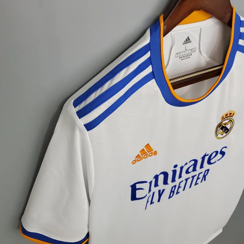 21/22 Real Madrid home white soccer jersey