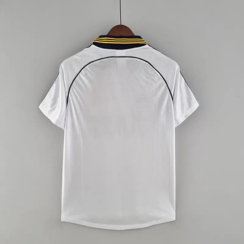Camisola de futebol branca do Real Madrid Retro Home 2000
