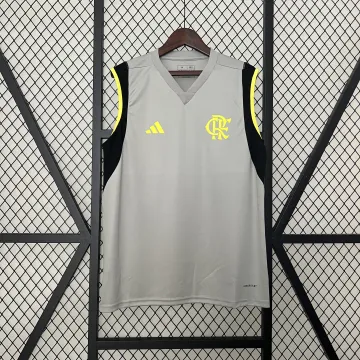 24/25 Maglia da calcio senza maniche con gilet grigio del Flamengo Training Wear