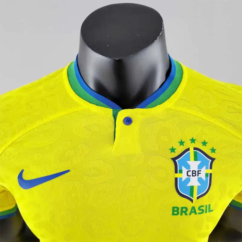 2022 World Cup Brazil Home Player Version Jersey