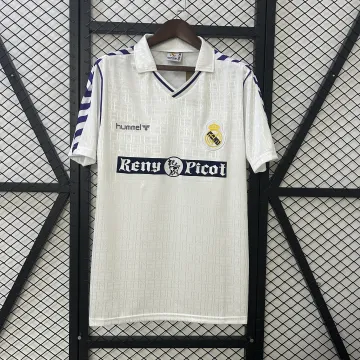 89/90 Real Madrid Home Retro white soccer jersey