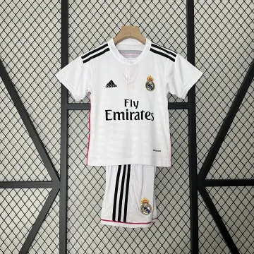 14/15 Divisa da casa bianca retrò del Real Madrid per bambini