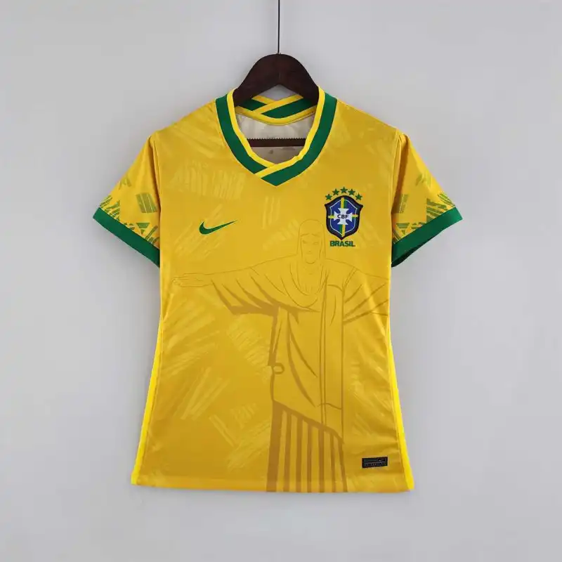 Maglia da calcio femminile gialla classica del Brasile per i Mondiali 2022