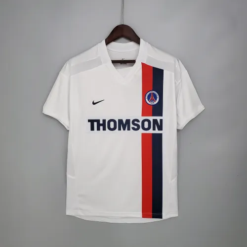 02/03 PSG Away Retro Branco Camisola de Futebol