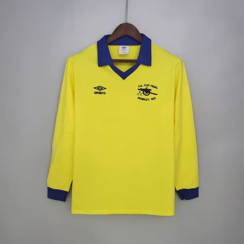 Maillot rétro jaune à manches longues Arsenal 71/79 (extérieur)