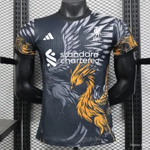 Maglia da giocatore Liverpool 25/26, grigio scuro con motivo della fenice dorata