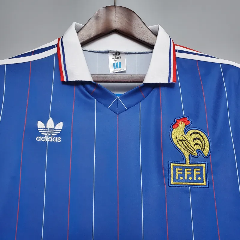 1982 France Home Retro Soccer Jersey