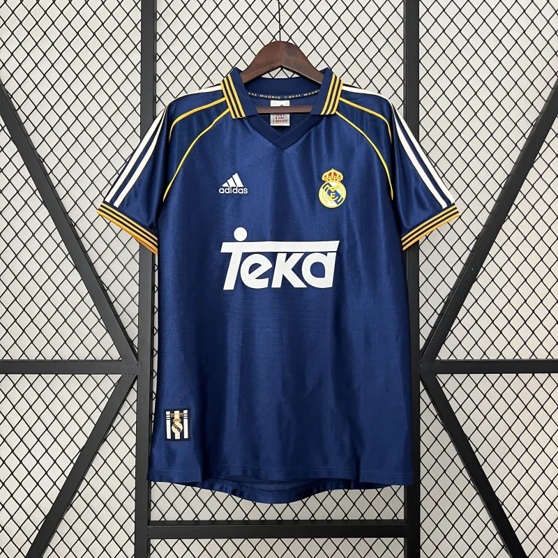 98/00 Real Madrid Retro Third Away blue soccer jersey