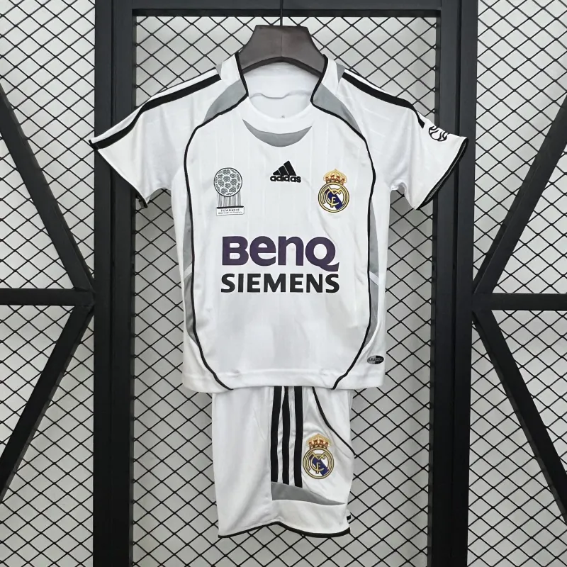 06/07 Real Madrid Home retro white kids kit