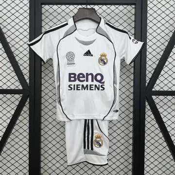 06/07 Divisa da casa Real Madrid in stile retrò bianca per bambini
