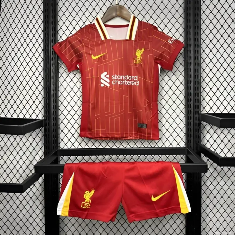 24/25 Liverpool With Champion Printing Home Kids kit