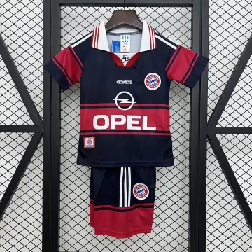 97/99 Bayern Munich Retro Home rojo niños kit