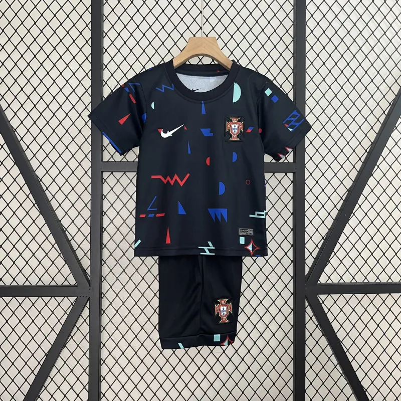 2024 Portugal Black Training Wear Kids Kit