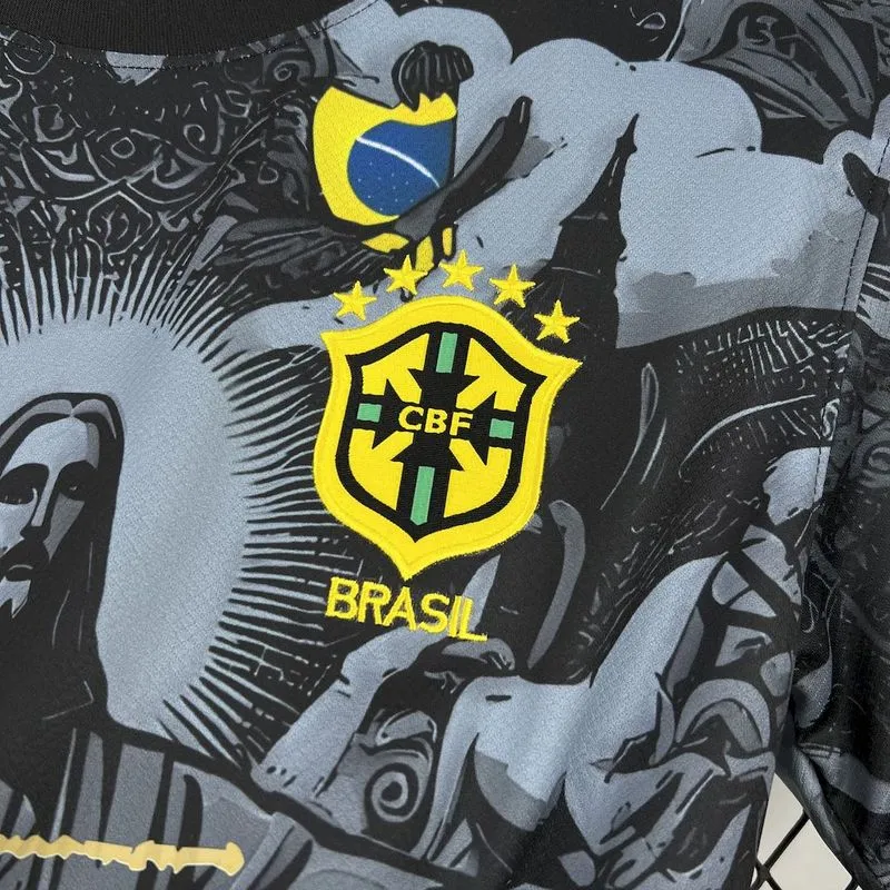 2024 Brazil X STUSSY black soccer Jersey