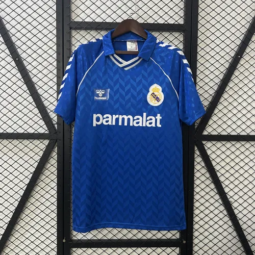 Camisola de futebol retro azul do Real Madrid (jogo fora de casa) 86/88