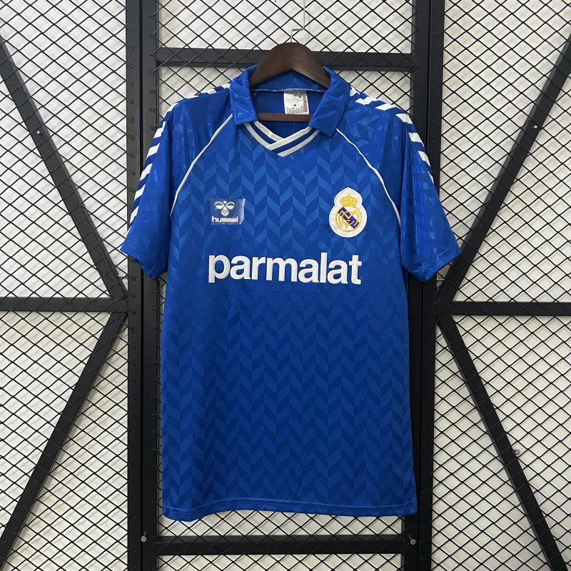 86/88 Real Madrid away Retro blue soccer jersey