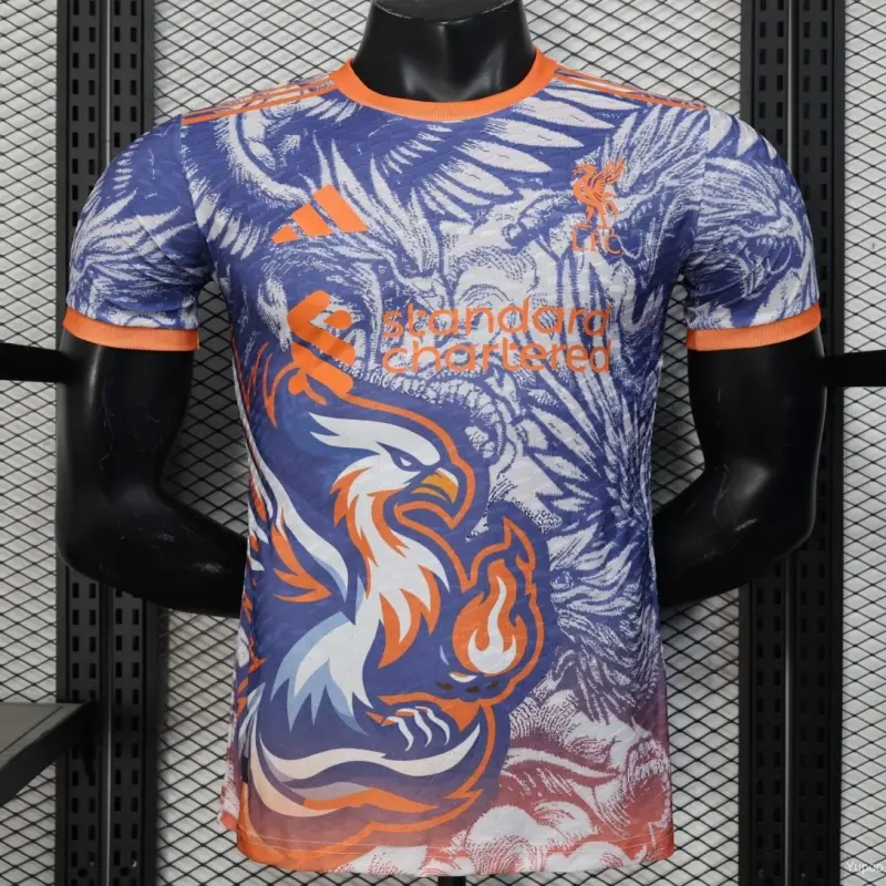 25/26 Liverpool Blue with Orange Flaming Bird Special Player Version Jersey
