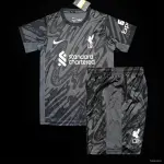 24/25 Liverpool - Kit noir pour gardien de but Kids 24/25 Liverpool Black Goalkeeper Kids kit
