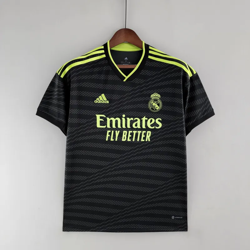 22/23 Real Madrid third away black soccer jersey