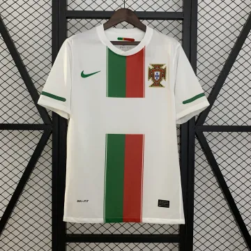 Camisa de futebol retro da seleção de Portugal para os jogos fora de casa no Mundial de 2010