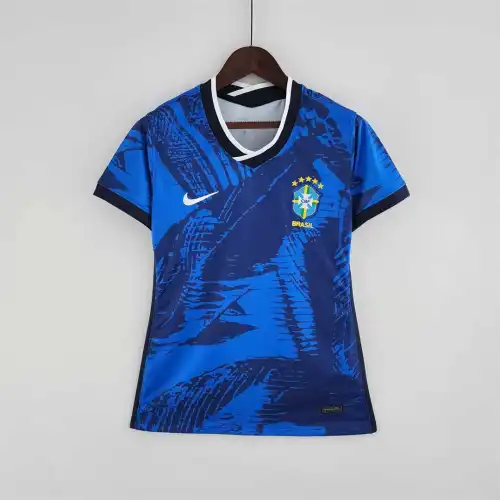 2022 Weltmeisterschaft Brasilien Klassisch Blau Frauen Frauen Fußballtrikot
