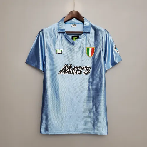 90/91 Nápoles Retro casa azul camiseta de fútbol