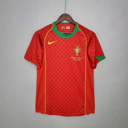 2004 Portugal Home Retro Soccer Jersey