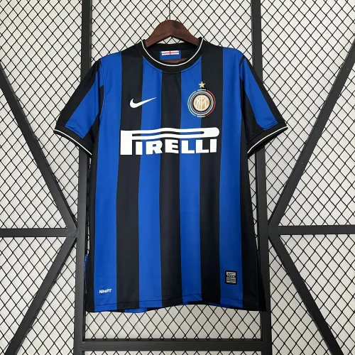 09/10 Camisola de futebol azul do Inter de Milão Retro home
