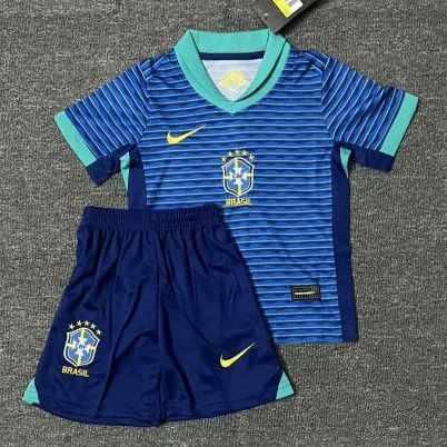2024 Brazil Away Blue Kids Kit