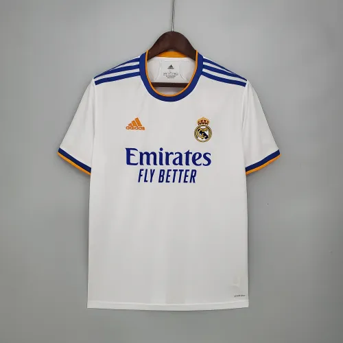 21/22 Real Madrid home white soccer jersey