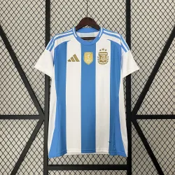 2024 Argentina Home Soccer Jersey - product photo Front view of 2024 Argentina Home Men's Soccer Jersey, featuring team crest and classic stripes.