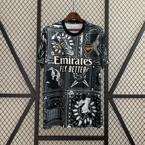 Camisa de futebol preta do Arsenal, edição especial 23/24