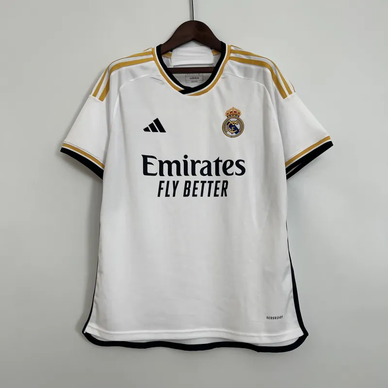 23/24 Real Madrid Home white soccer jersey