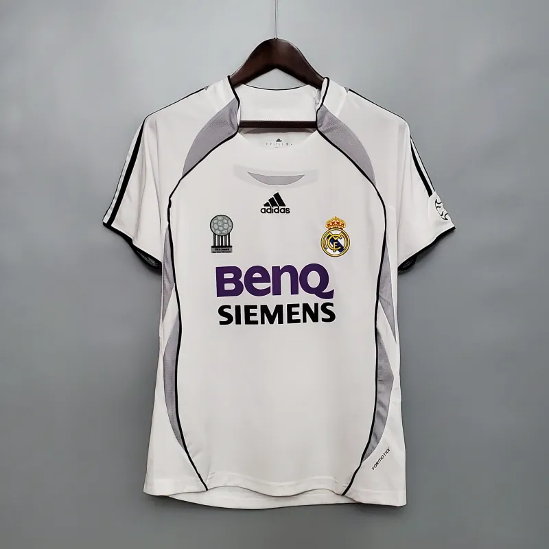 06/07 Real Madrid home Retro white soccer jersey