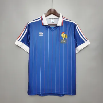 1982 France Home Retro Soccer Jersey