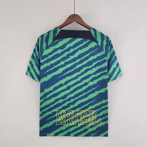 Coupe du monde Brésil 2022 Édition spéciale Maillot de football vert et bleu