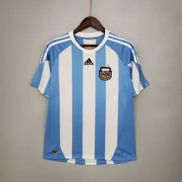 Camiseta de fútbol retro de Argentina para los partidos en casa del Mundial de 2010
