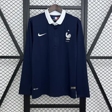 2014 World Cup France Home Retro Long Sleeve Jersey