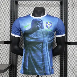 2024 Brazil Blue Special Player Version Men's Jersey, front view displaying team crest.