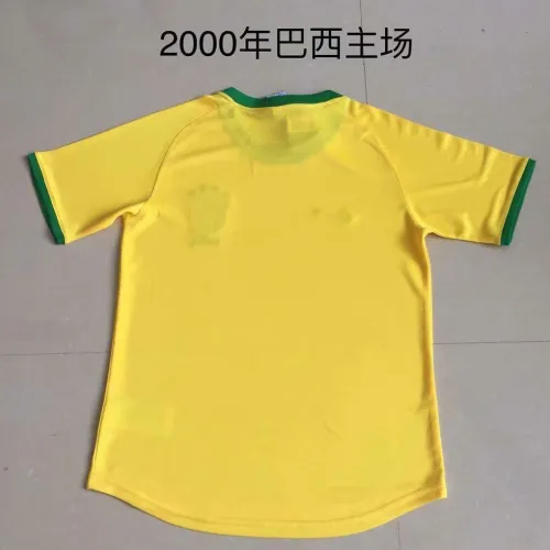 2000 Brasile Maglia da calcio retrò giallo casa