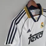 Camisola de futebol branca do Real Madrid Retro Home 2000