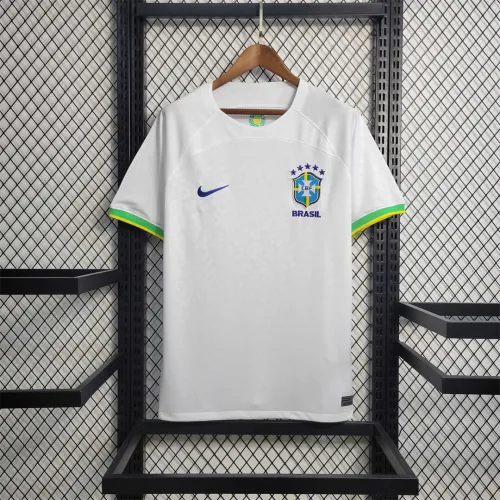 WK 2022 Brazilië: voetbalshirt met witte luipaardprint