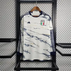 2023 Italy Away Long Sleeves Jersey - product photo 2023 Italy Away Long Sleeves Men's football jersey, prominent front view with crest.