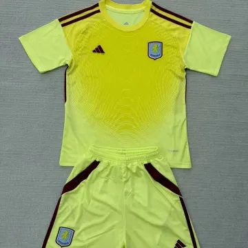 25-26 Aston Villa yellow Goalkeeper kids kit