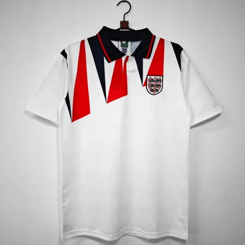 1992 England Heimtrikot Weiß Retro Fußballtrikot