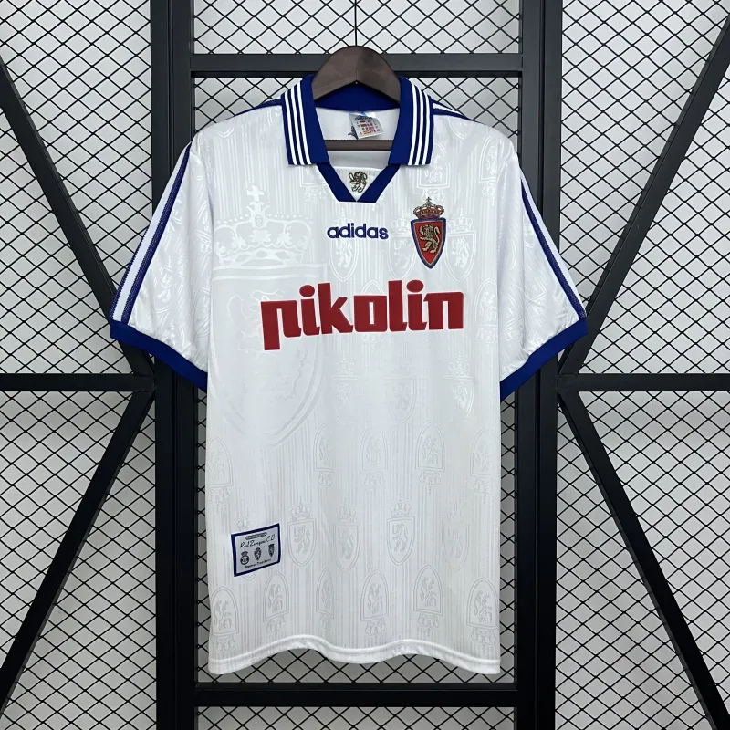 97/98 Real Zaragoza Retro Home white soccer jersey