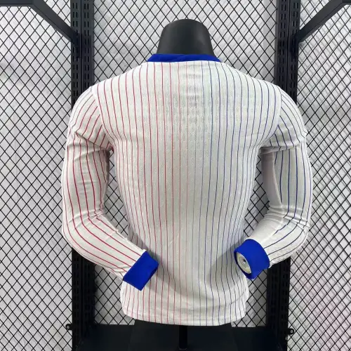 2024 France Away White Long Sleeve Player Version Jersey